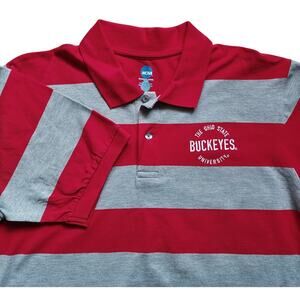 NWT NCAA The Ohio State University Buckeyes Rugby Stripe Men's Pique Polo Sz XL